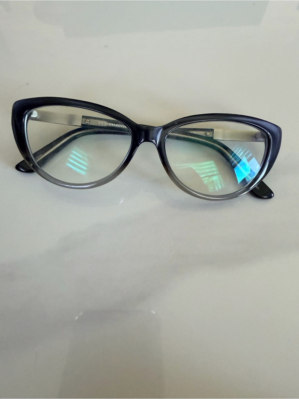 Swarovski Cat-Eye Gray-Black Women's Glasses